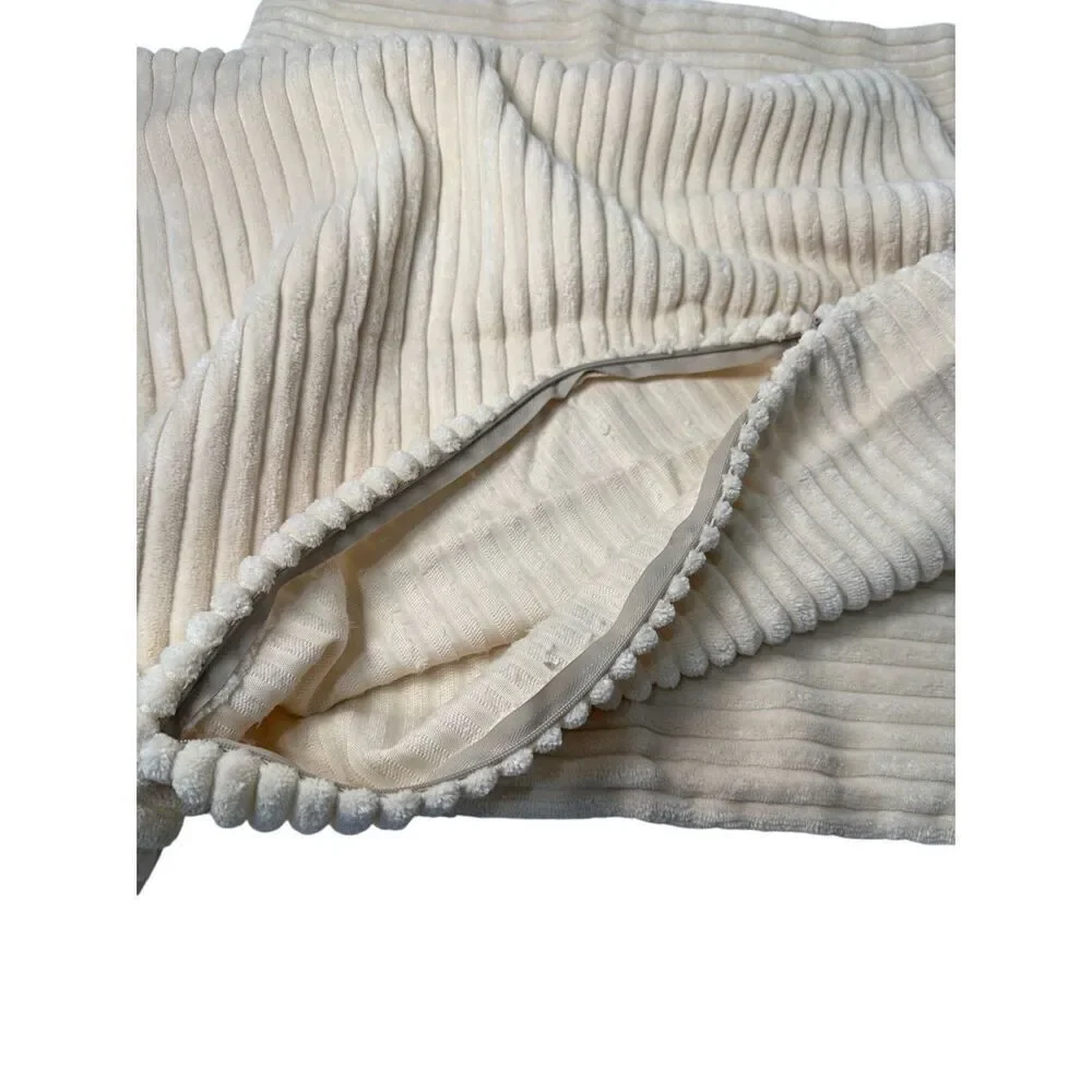 Faux fur plush cream 18” cream throw pillow covers pkg of 2. #M-1850